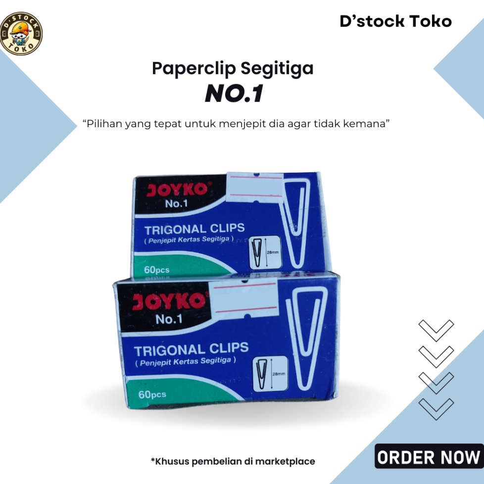 

Penjepit Kertas Segitiga Paperclip Trigonal Joyko isi 60 Dstock Toko