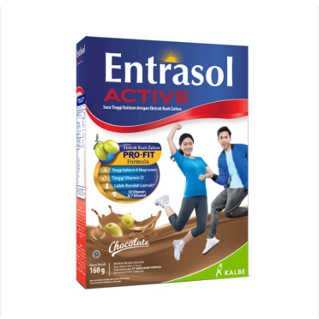 

ENTRASOL ACTIVE SUSU BUBUK 160 GR RASA COKELAT