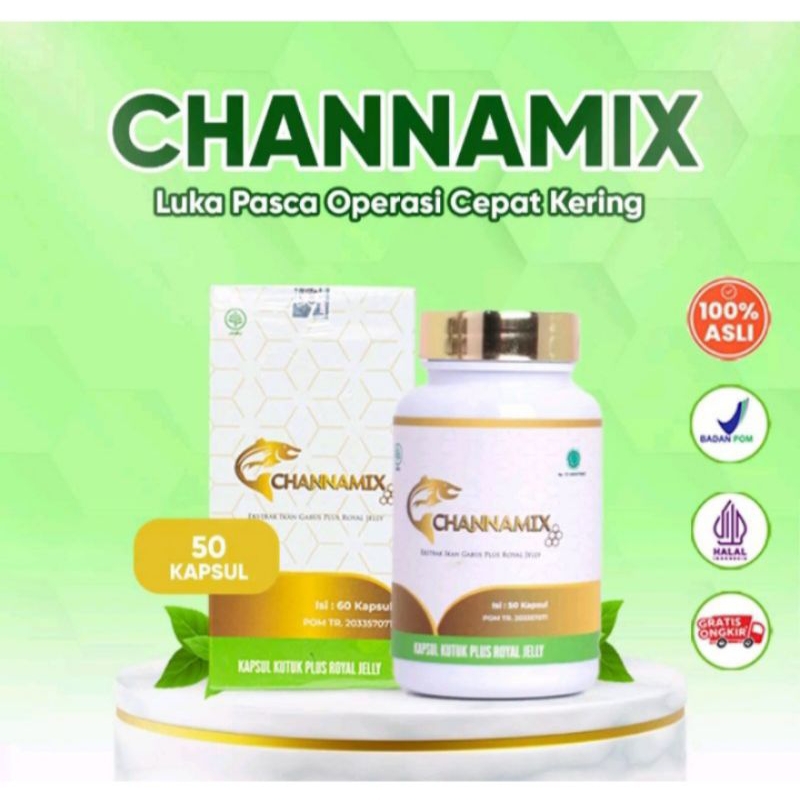 CHANNAMIX - Kapsul Ikan Kutuk Mempercepat Proses Penyembuhan Luka Pasca Operasi - Kapsul Kutuk Chann