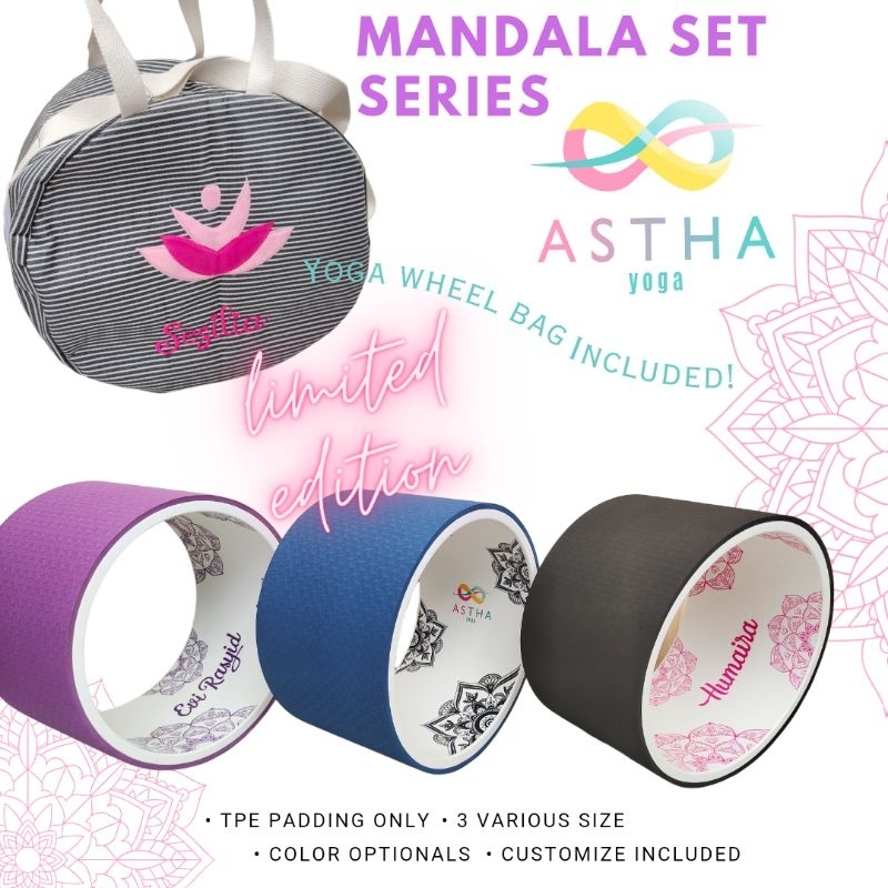 Yoga wheel motif TPE set dengan tas / Yoga wheel / Yoga wheel mandala limited edition