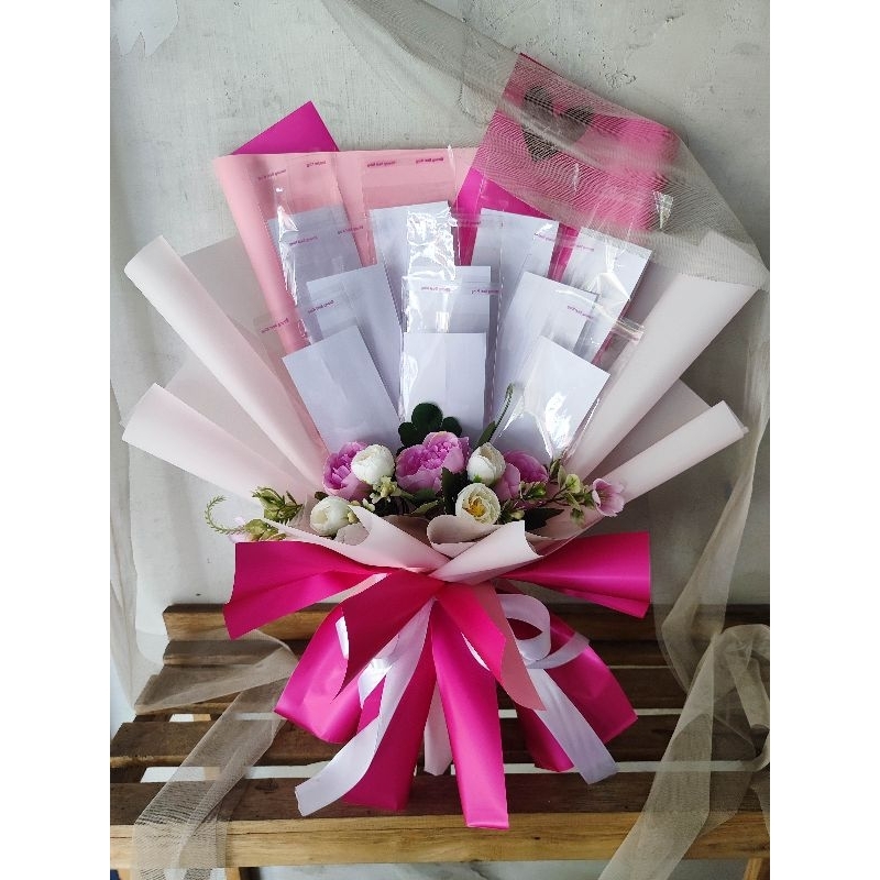 buket uang 10 lembar kosongan, tanpa uang, kerangka buket, buket kosongan, wisuda, bunga artificial,