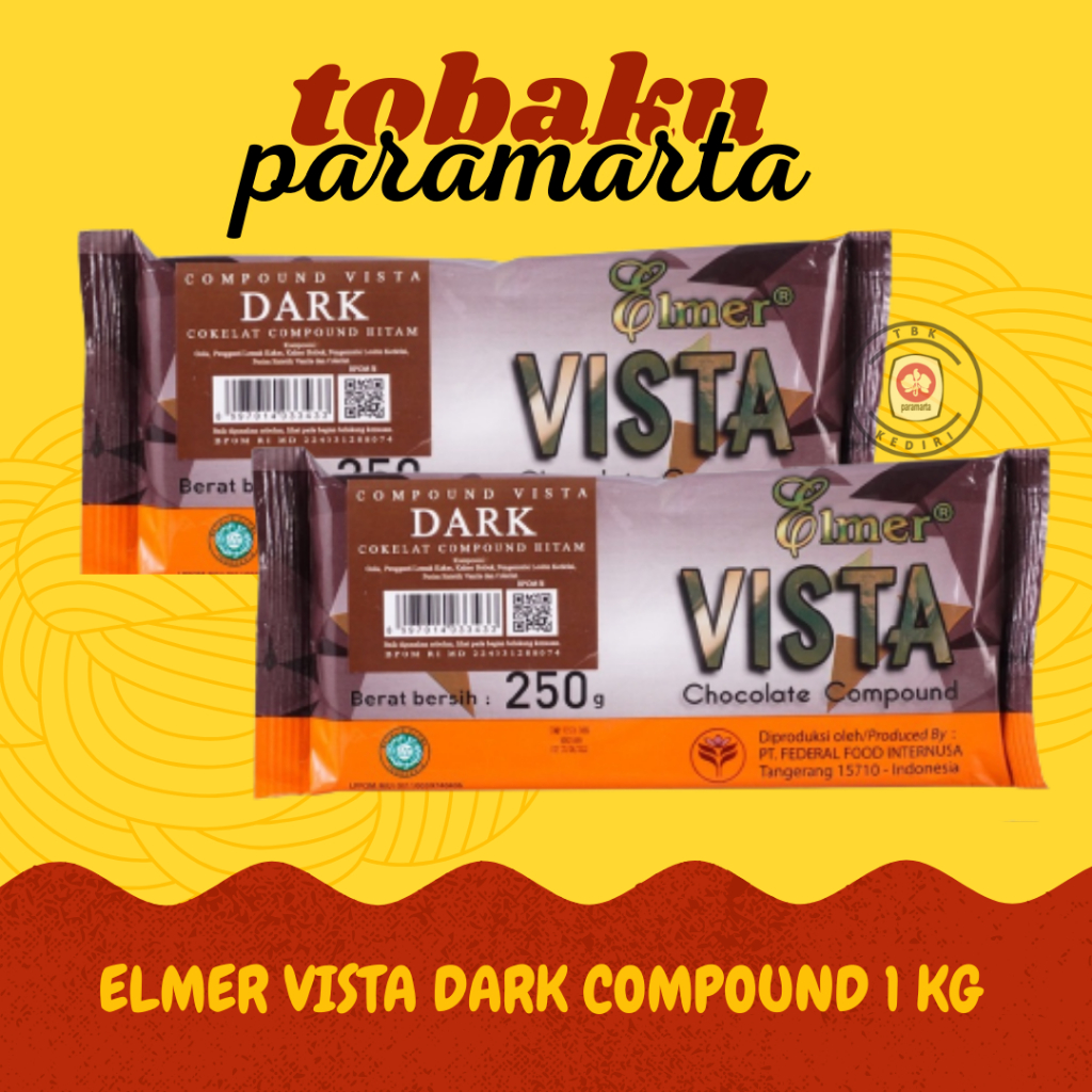 

COKLAT DARK COMPOUND BLOCK ELMER VISTA 1 KG / COKLAT DARK COMPOUND