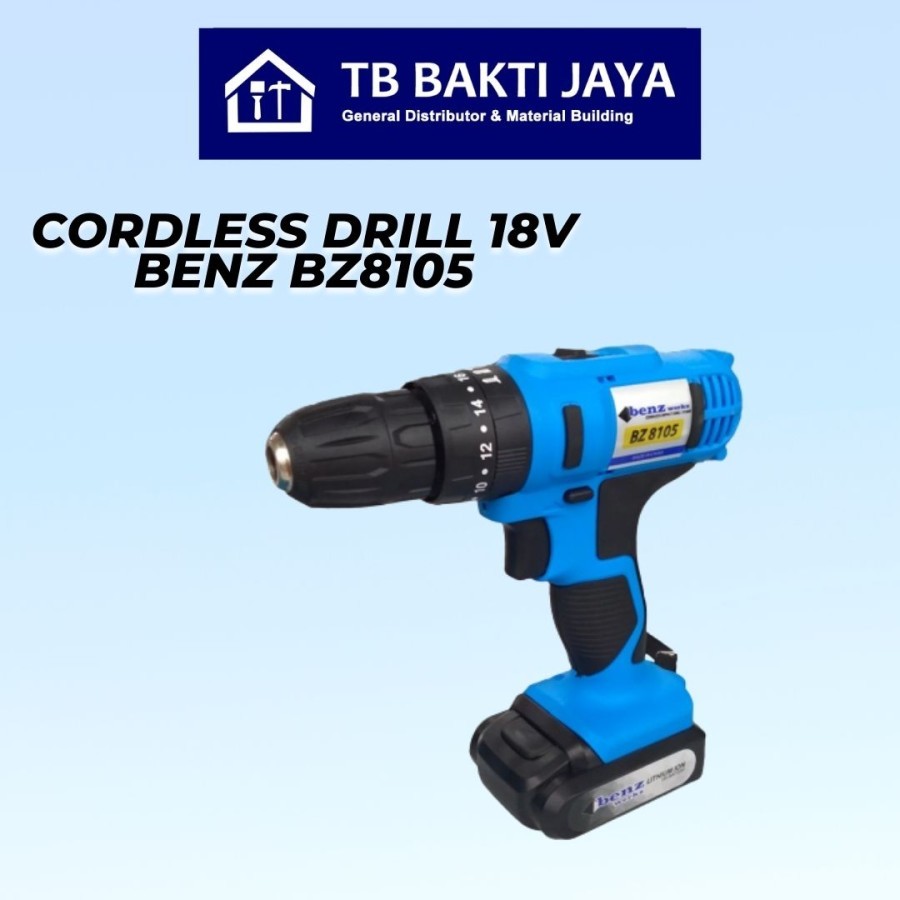 Mesin Bor Cordless 18V Cordless Drill Benz BZ8106