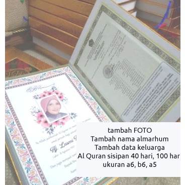 Baba Aufa | Al Quran Tahlilan Tambah Sisipan Foto Almarhum 1 halaman 40 harian Souvenir Tahlil Cetak