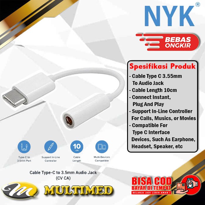 Converter Type C to Audio jack 3.5mm Female NYK