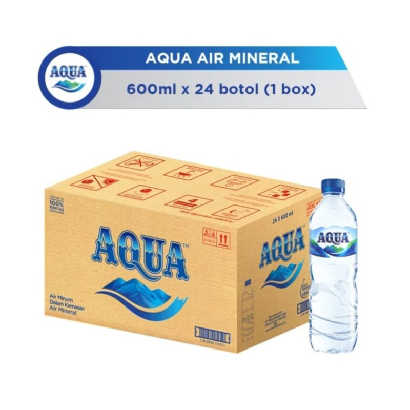 Aqua botol 600 ml 1 dus