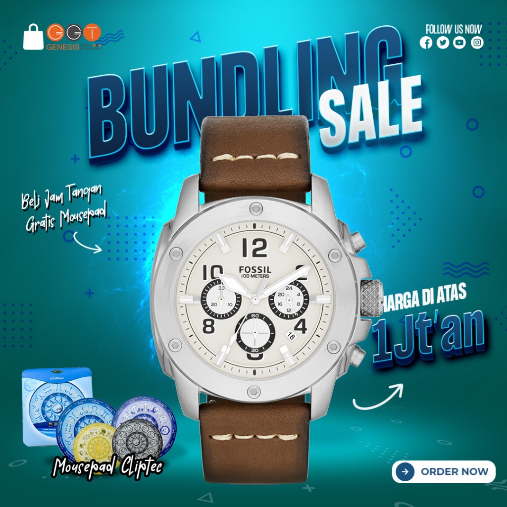 [DAPATKAN HADIAH] Jam Tangan Pria Fossil FS4929 Modern Machine Chronograph Black Leather Strap