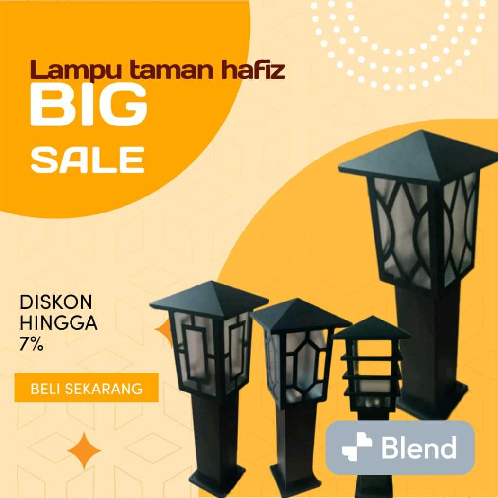 Lampu tiang taman mini tinggi full 50cm - Lampu hias plus tiang taman