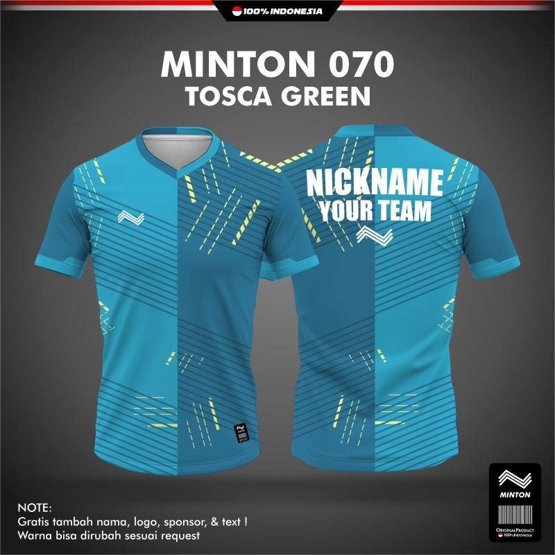 [ ANAK & DEWASA ] BAJU MINTON 070 TOSCA GREEN KAOS BADMINTON VOLLY GOWES IMPORT PINGPONG JERSEY ORIG