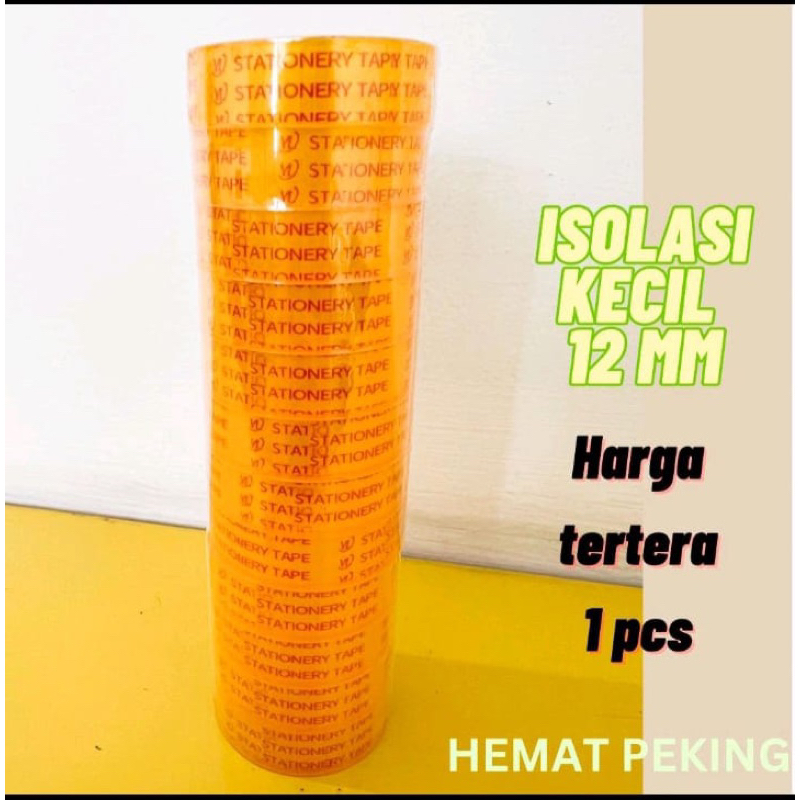 

Isolasi Kecil Bening 1 pcs Solasi Kado Transparan 12 mm 10 yard Lakban