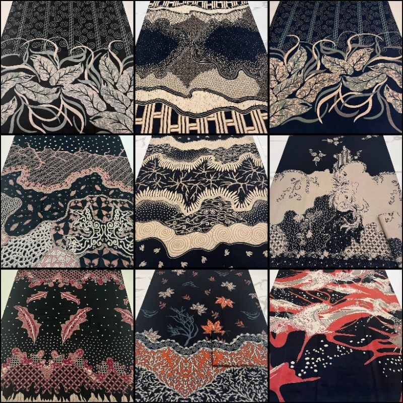 Kain Batik Warna Hitam Bahan Batik baju atasan dan bawahan