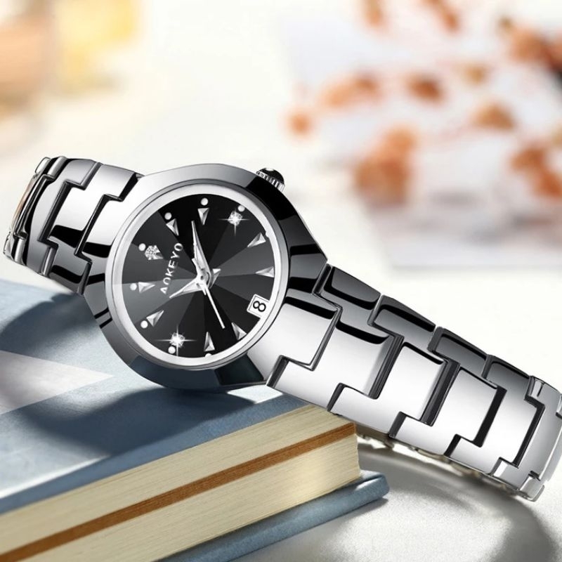 Jam Tangan Wanita Original AOKEYO Anti Air / Jam Analog Bisnis Kuarsa / Jam Tangan Wanita
