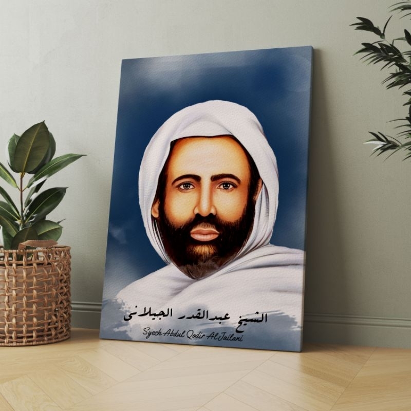 Lukisan Foto Syekh Abdul Qodir Al Jailani uk 30x40 poster ulama dan habaib