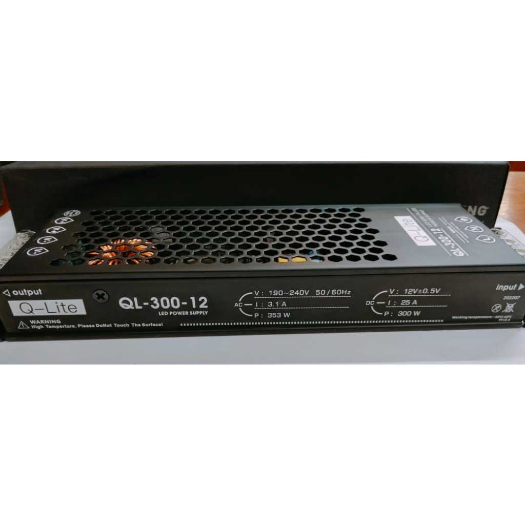 TRAVO 12V 25A 300W QLITE LED POWER SUPPLY TRAFO 12V INDOOR ADAPTOR 12V 300W