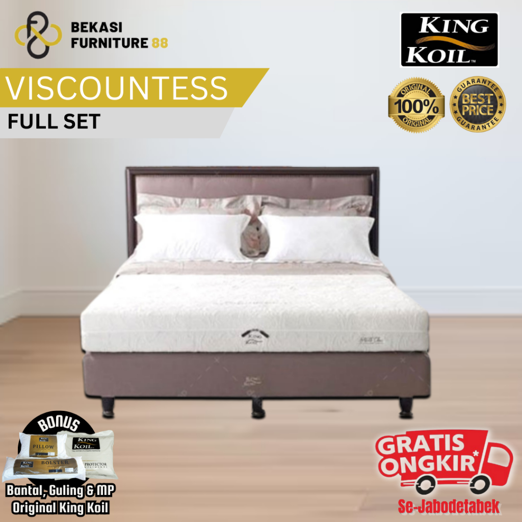 1 Set Kasur KING KOIL Springbed ( Viscountess ) Full set bed uk 100,120,160,180,200x200