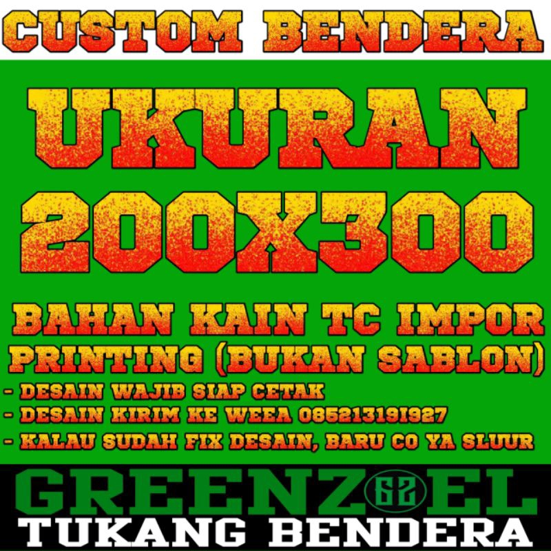 CETAK BENDERA CUSTOM 200X300 GIANTFLAG DESAIN SENDIRI TERMURAH COD