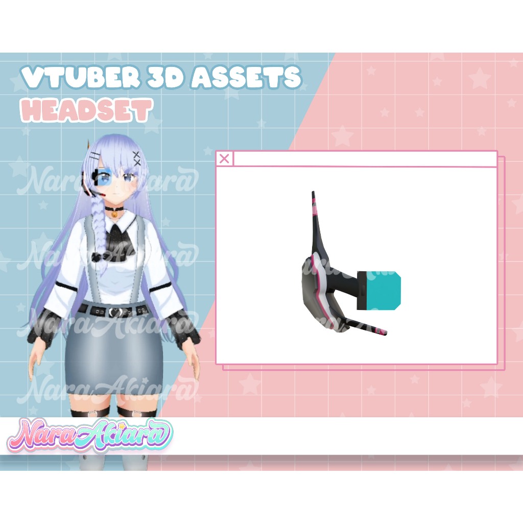 Headphone Vtuber Siap Pakai Tingkatkan Live Streaming Anda, Headset Karakter Anime, Karakter 3D Vtub