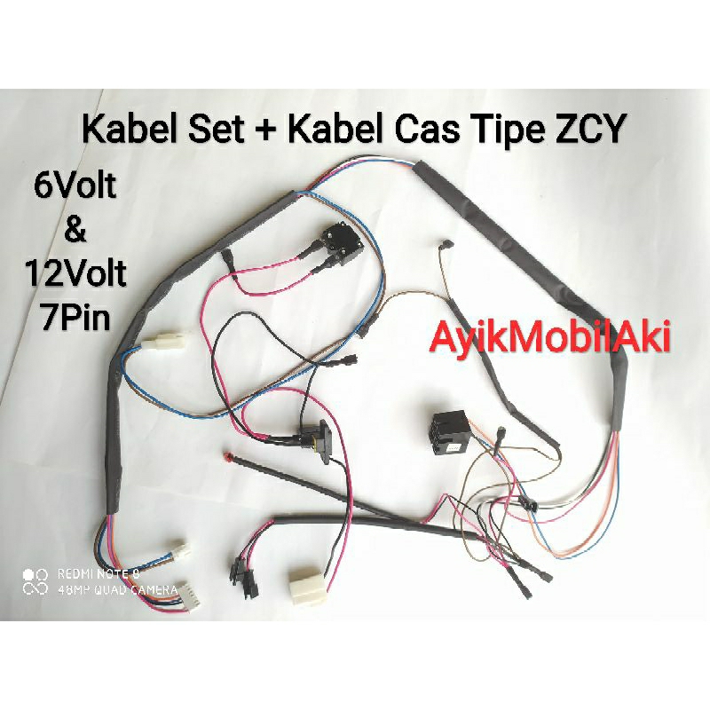 7Pin Kabel Set + Kabel Cas Tipe ZCY 1810 Dan JR RX 1810 2,4GHz Bluetooth