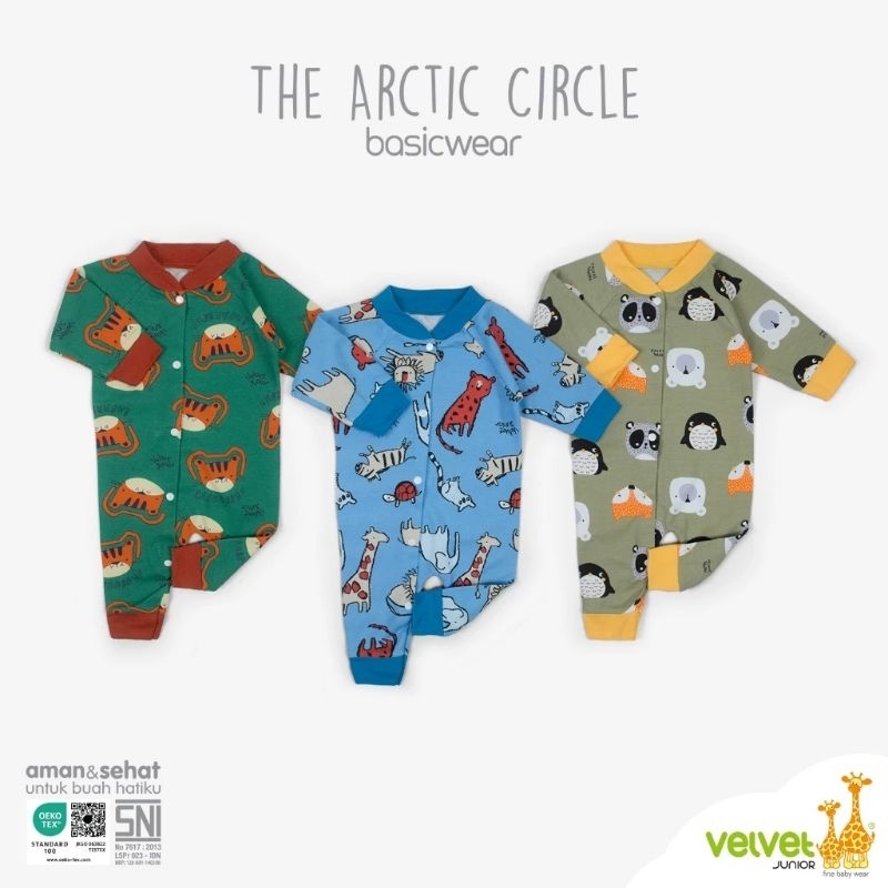 Jumsuit Bayi Buka & Tutup Kaki NB Velvet Junior / Baju Bayi Laki Laki & Perempuan