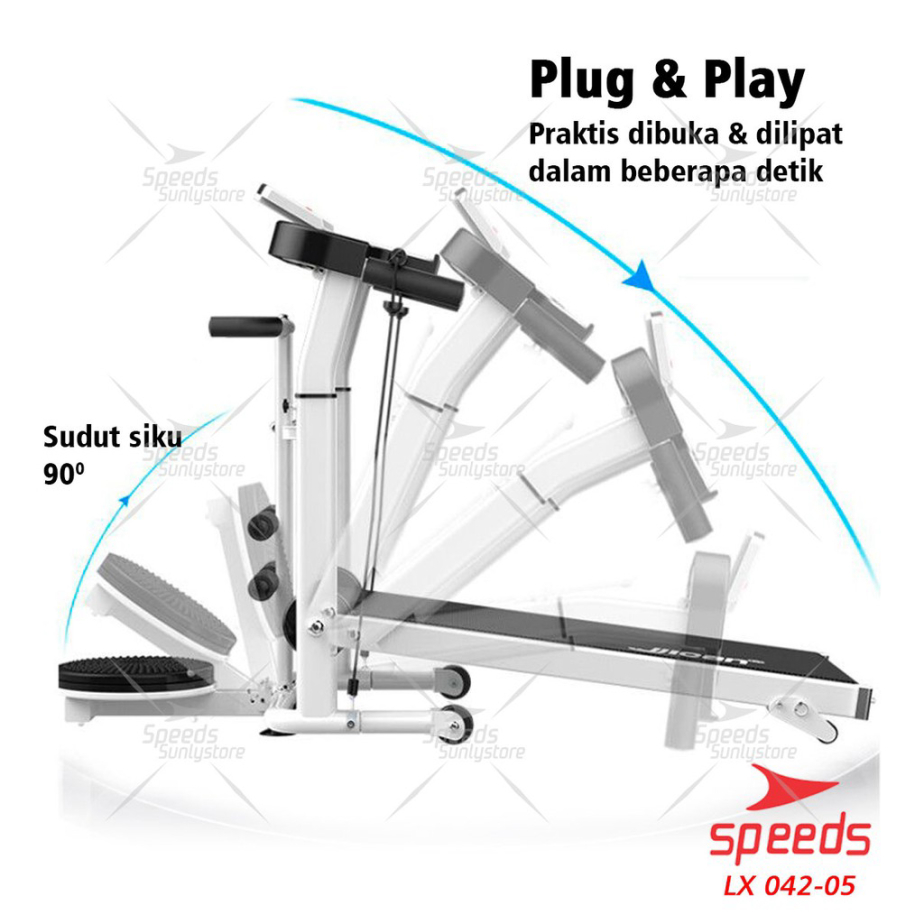 Ready Stock SPEEDS Treadmill Manual MultiFungsi Treadmill 7 in 1 042-5 terlaris di Banjarmasin Kalim