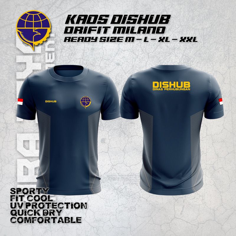 Kaos Dishub/ Kaos Kemenhub Bahan Dryfit milano / Kaos Jersey kemenhub