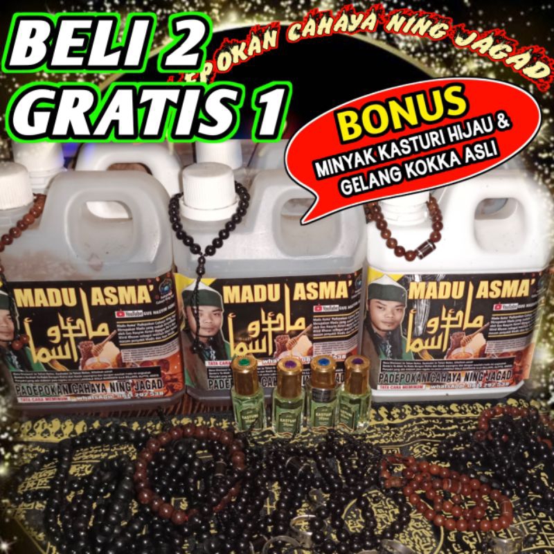 

MADU ASMAK 1liter BELI 2 GRATIS 1 FREE MINYAK KASTURI & GELANG KOKKA,