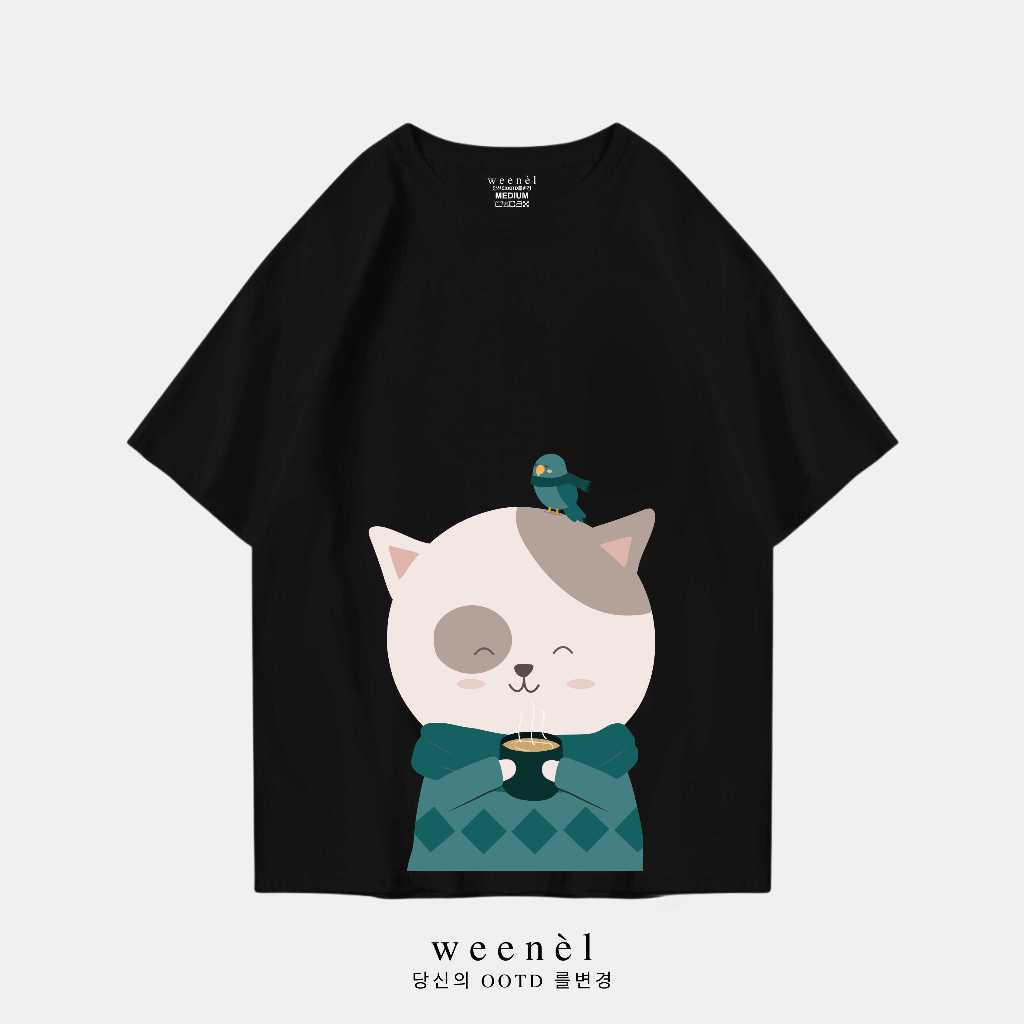 Weenel T-Shirt Oversize Winter Cat