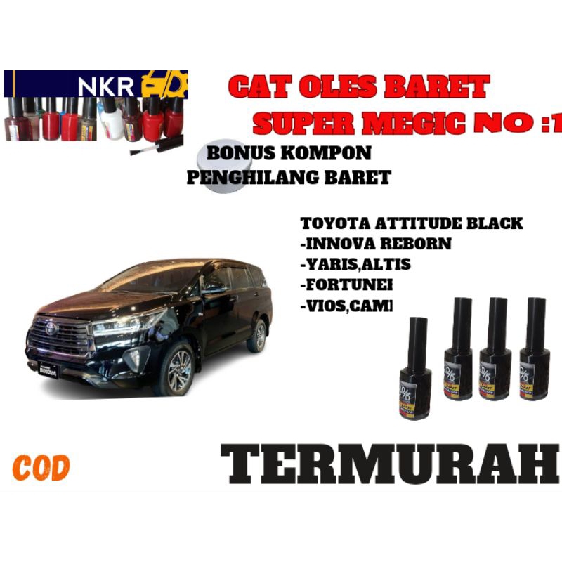 CAT INNOVA REBORN HITAM ,CAT OLES BARET TOYOTA HITAM ATTITUDE BLACK INNOVA REBORN,YARIS,FORTUNER HIT