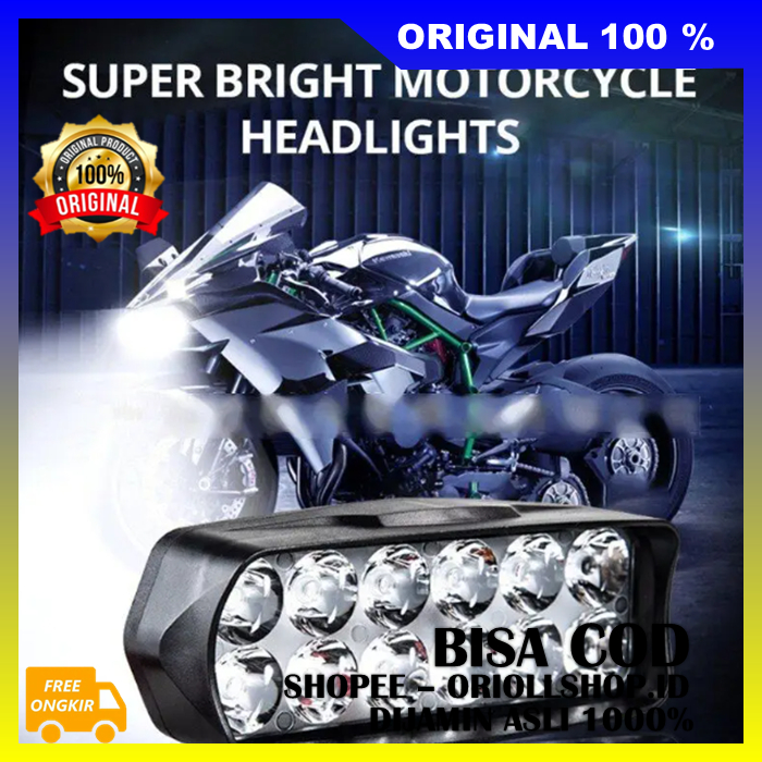 Superbright 12 Led Lampu LED Bar Tembak Sorot Motor Mobil 12 Titik Mata Led 100% ASLI