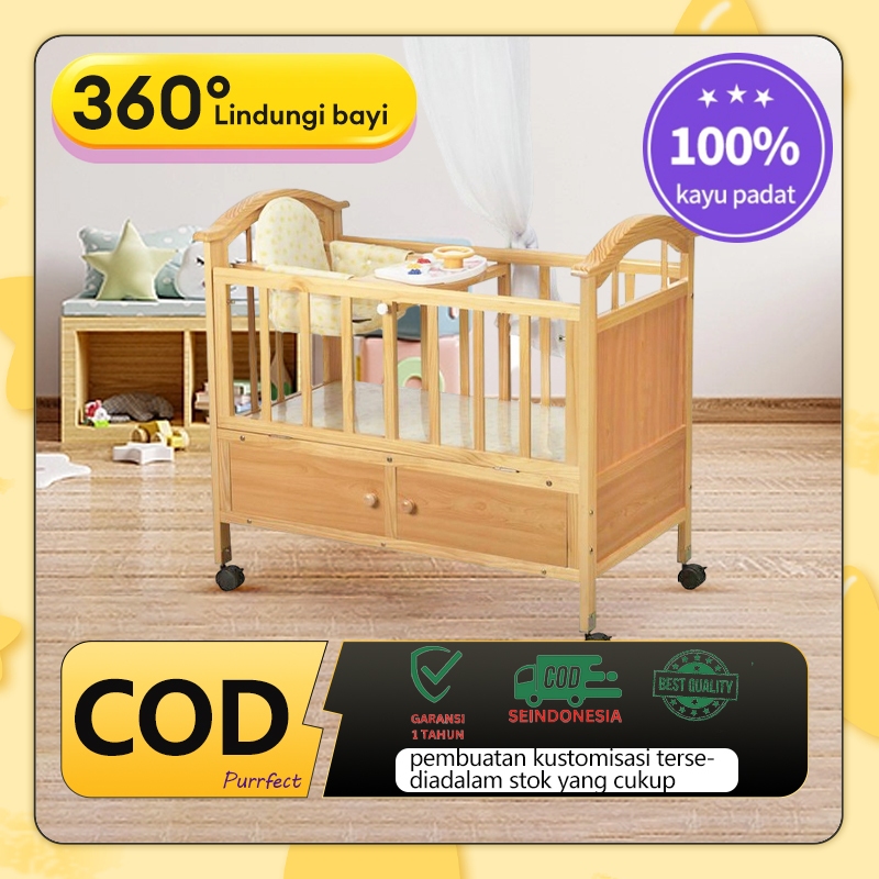 Kayu Solid Holly/Kayu Solid Holly/Baby Box Bayi /Tempat tidur kayu solid multifungsi Tempat Tidur Ba
