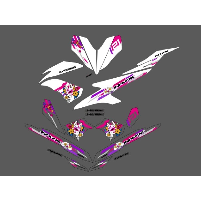 STRIPING STICKER TRANSPARAN AEROX OLD CHARACTER ANIME