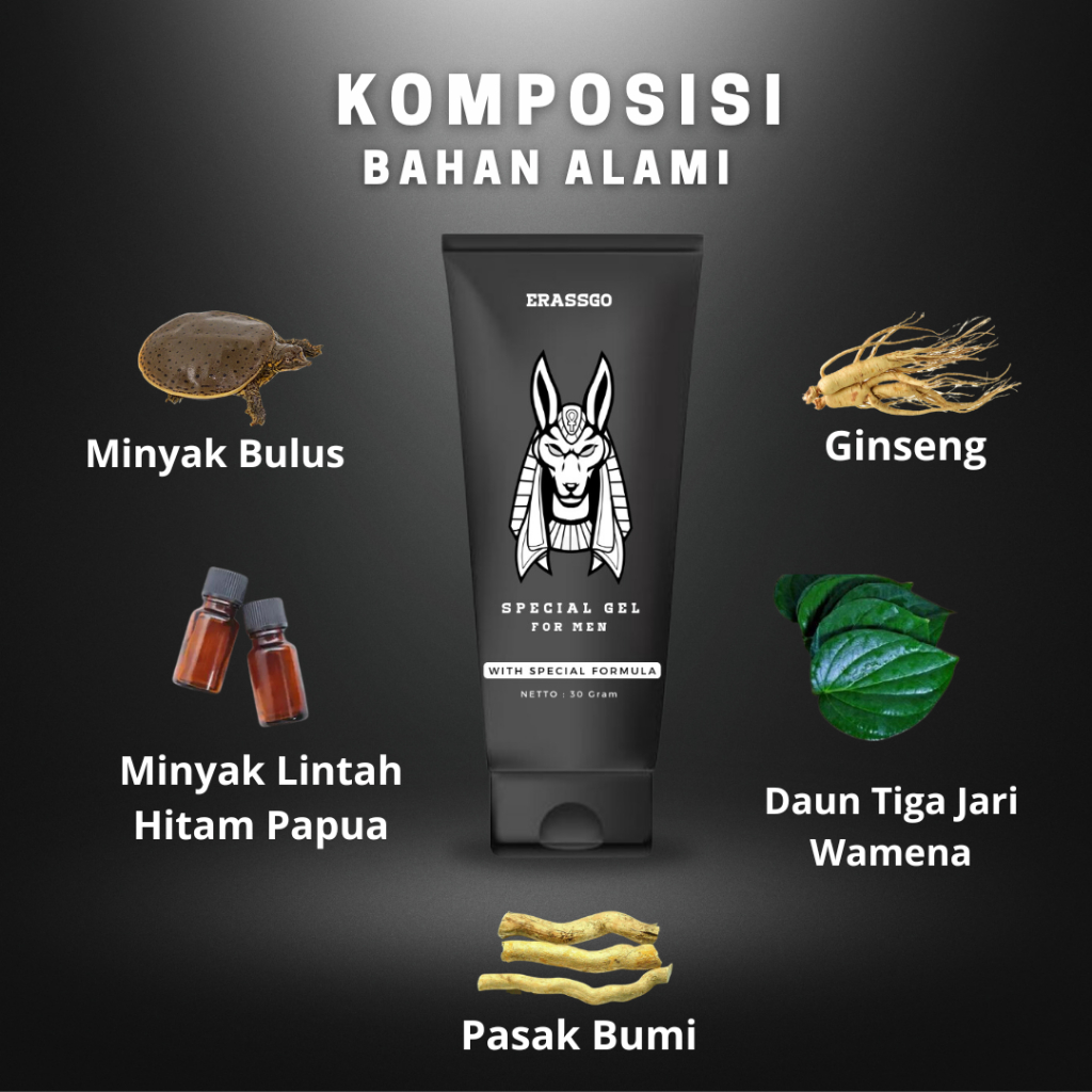 ERASSGO Obat Kuat Oles Perangsang Wanita Penambah Stamina Pria Dewasa Penyubur Sperma Anti Ejakulasi