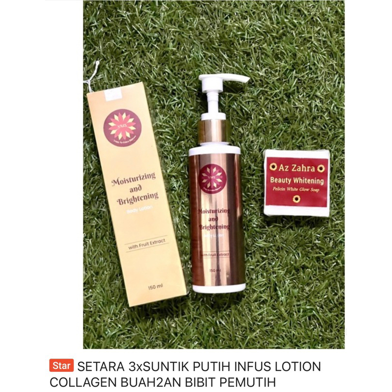 PEMUTIH BADAN SETARA 3X SUNTIK PUTIH INFUS LOTION COLLAGEN BUAH2AN BIBIT PEMUTIH