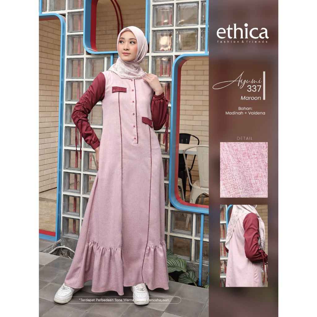 Gamis ethica ayumi 337 Maroon