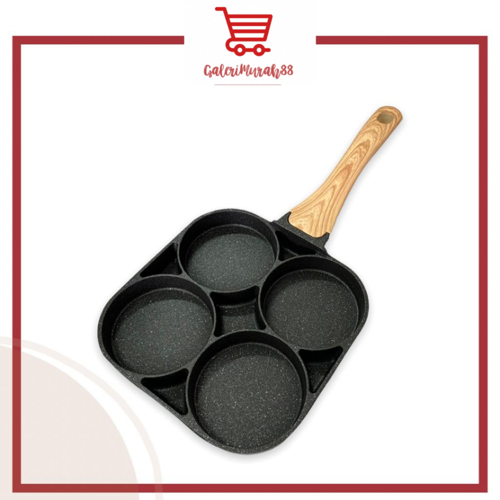 Burger Egg Grill Suggo 4 Lubang / Teflon Telur 2 Lubang / Die Cast Aluminium Grillpan / Panggangan M