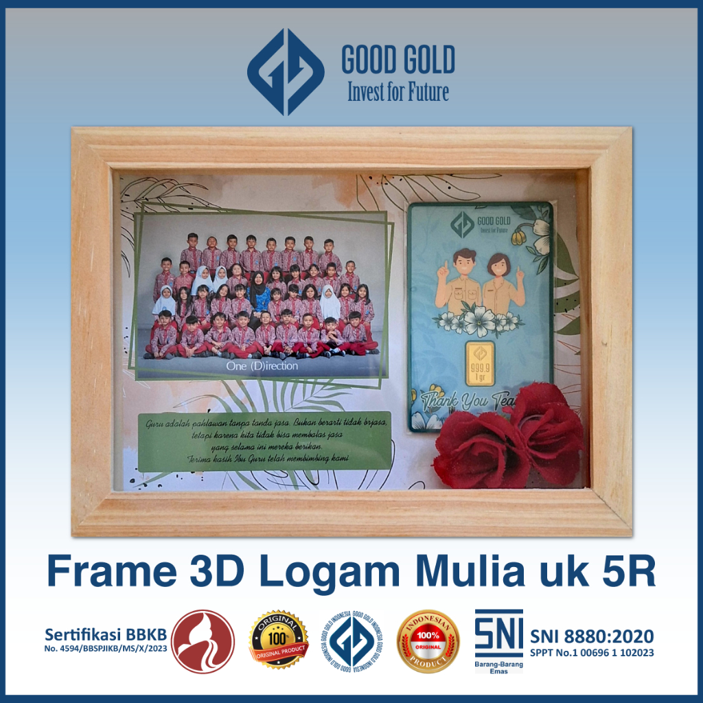 Frame 3D Logam Mulia/ Custom Frame/ Hampers/ Gift Box