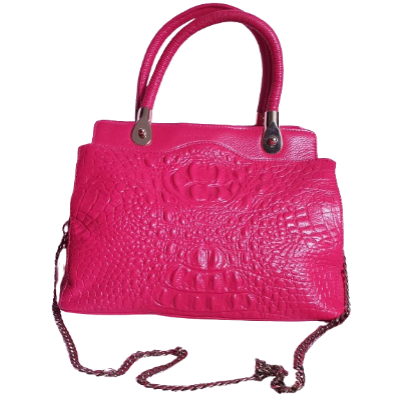 Tas Preloved wanita shoulder selempang top handel handbag kulit asli motif buaya kulit timbul / tas 