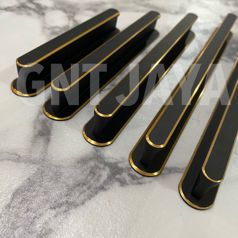 free baut TARIKAN H.972 handle premium quality bahan aluminium warna black gold dof doff furniture m