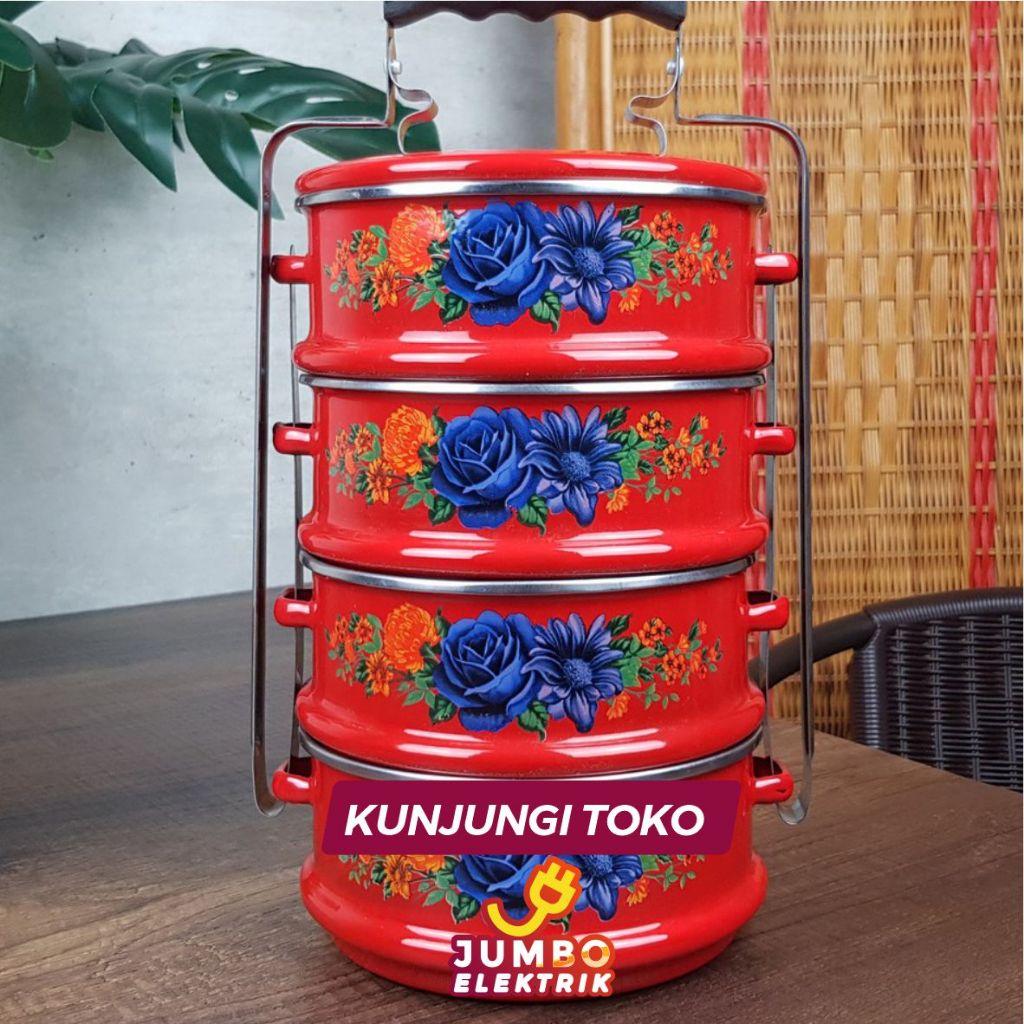 terbaru rantang susun jumbo maspion enamel rantang 2 susun diameter 14 cm