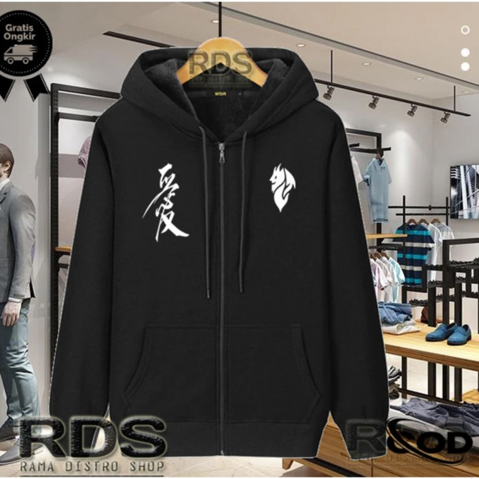 RDS COD.. Jaket Hoodie distro terbaru logo AC Milan Kirka Cina Keren Text putih original unisex cewe