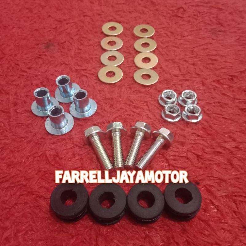 PAKET HEMAT Baut Baud Mur Ring Bosh Karet Spakbor Depan Honda Win
