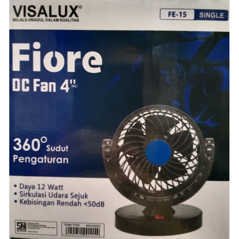 Visalux Kipas Angin Mobil DC Fan 4&quot; FE-15 / Kipas Mobil 12V dc Fiore Dc Fan 4 Inch