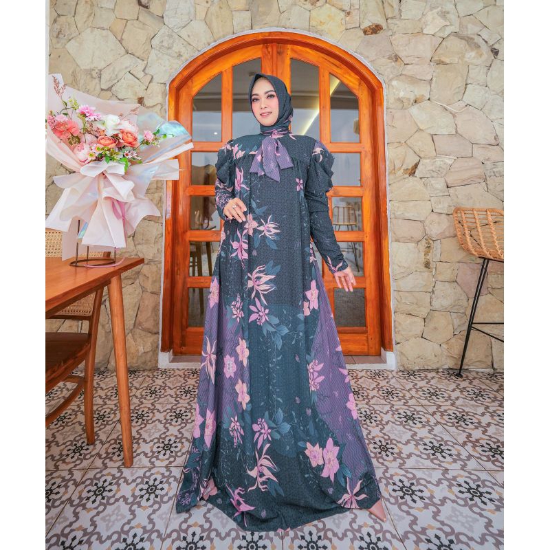 dress muslim Xaviera Series by Alya Syari Official(dress+scarf)