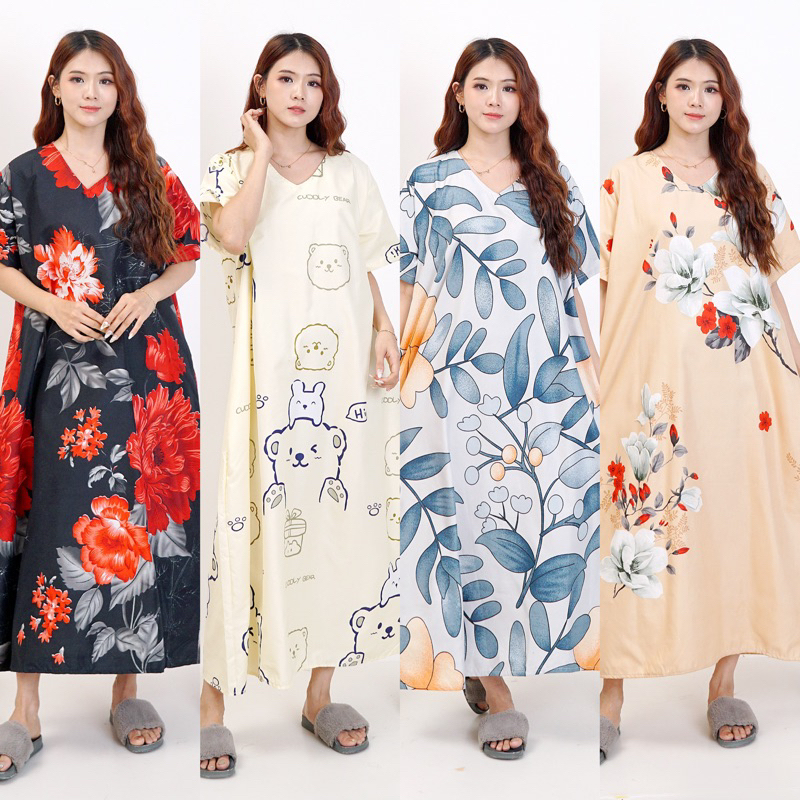 [LD120] DASTER DRESS Jumbo XXL BIG SIZE Lengan Pendek - Banyak Motif - Daster Bali PANJANG Polos