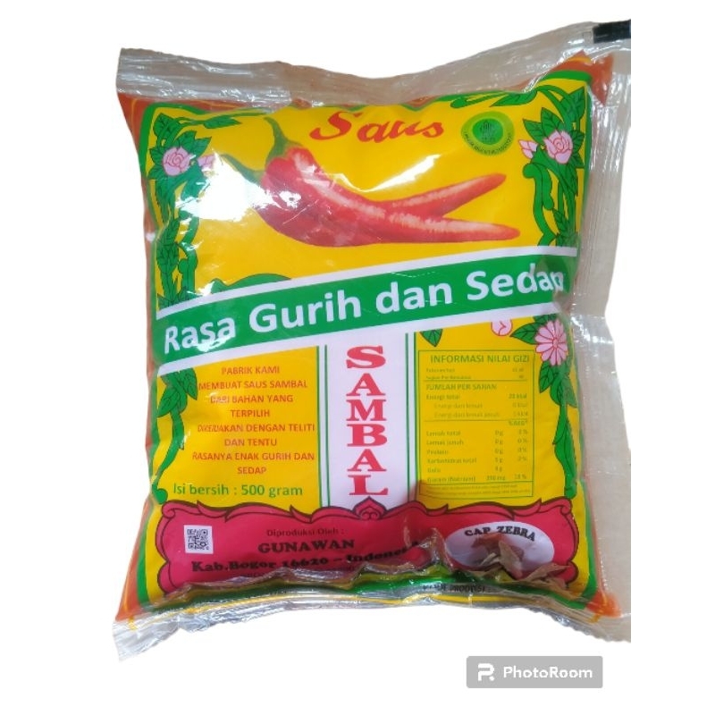 

Saos Sambal Pedas cap zebra 500 ML 1pcs