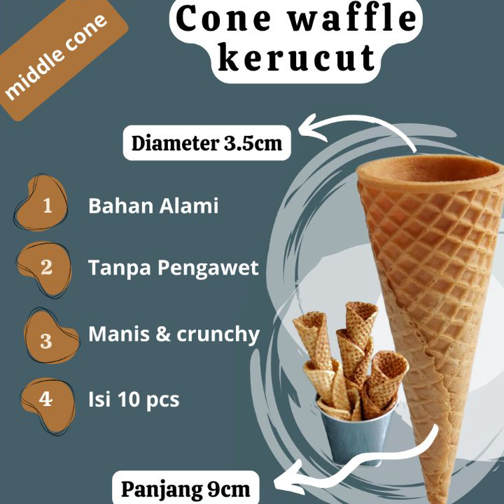 

Terkini ORLIN sugar cone eskrim waffle kerucut sedang 3.5cm isi 10pcs