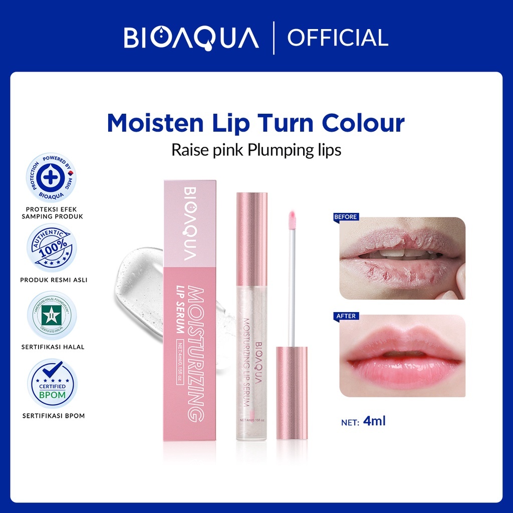 BIOAQUA Lip Serum Bibir 4ml Moisturizing Berubah Warna Pink Lip Balm Lip Care Serum Bibir
