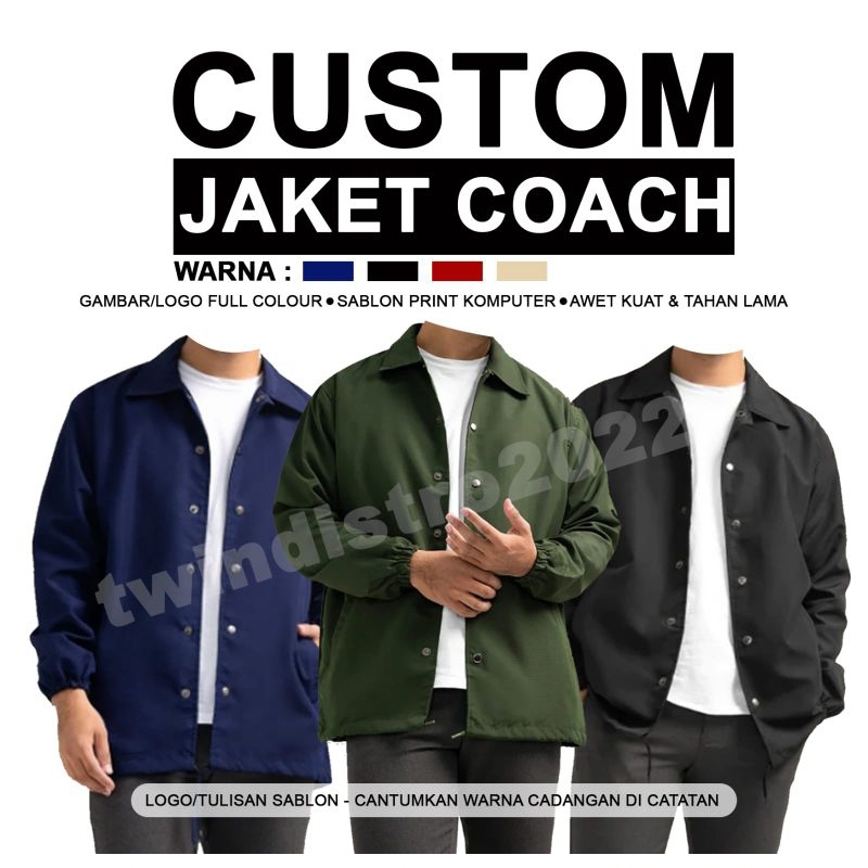 JAKET COACH CUSTOM SABLON SATUAN | LUSINAN | JAKET CUSTOM | CUSTOM JAKET COACH