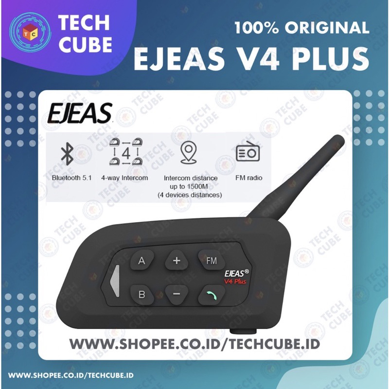ORIGINAL EJEAS V4 Plus Bluetooth Intercom V4 Helm Rider