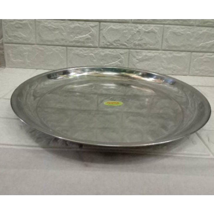 Ready Stok NAMPAN BULAT STAINLESS STELL 40CM 30CM / nampan bulat 40cm stainless stell / piring bulat